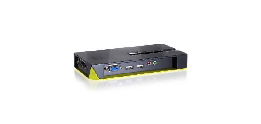 LevelOne KVM-0421 switch per keyboard-video-mouse (kvm) Nero, Verde