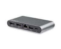 StarTech.com USB C Dock - 4K Dual Monitor DisplayPort - Mini Laptop Docking Station - 100W Power Delivery Passthrough - GbE, 2-Port USB-A Hub - USB Type-C Multiport Adapter - 3.3' Cable