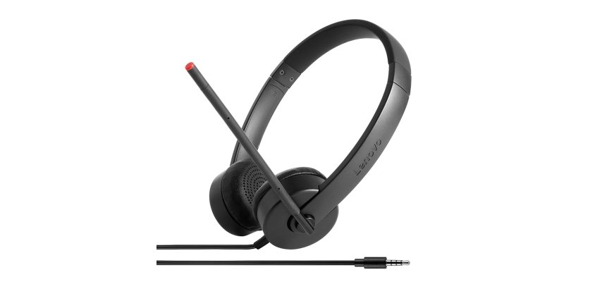 Lenovo Stereo Analog Casque Avec fil Arceau Bureau/Centre d'appels Noir