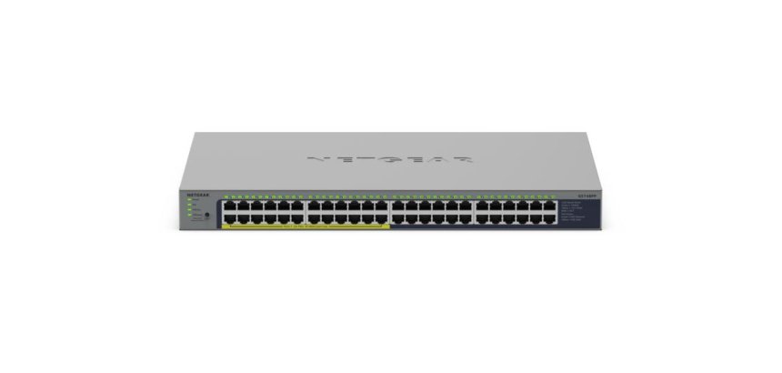NETGEAR GS748PP Non-géré Gigabit Ethernet (10/100/1000) Connexion Ethernet, supportant l'alimentation via ce port (PoE) Gris