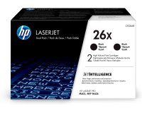 HP 26X LaserJet, lot de 2 cartouches de toner grande capacité authentiques, noir