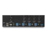 StarTech.com Switch KVM double affichage HDMI 4K 30 Hz à 4 ports avec hub USB intégré