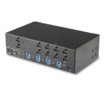 StarTech.com Switch KVM double affichage HDMI 4K 30 Hz à 4 ports avec hub USB intégré