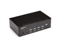 StarTech.com Switch KVM double affichage HDMI 4K 30 Hz à 4 ports avec hub USB intégré