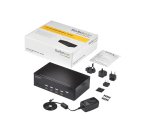 StarTech.com Switch KVM double affichage HDMI 4K 30 Hz à 4 ports avec hub USB intégré