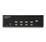 StarTech.com Switch KVM double affichage HDMI 4K 30 Hz à 4 ports avec hub USB intégré