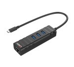 Lindy 43249 hub de interfaz USB 3.2 Gen 1 (3.1 Gen 1) Type-C 5000 Mbit/s Negro