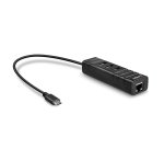 Lindy 43249 hub de interfaz USB 3.2 Gen 1 (3.1 Gen 1) Type-C 5000 Mbit/s Negro