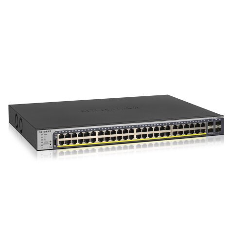 NETGEAR GS752TP-300EUS commutateur réseau Géré L2/L3/L4 Gigabit Ethernet (10/100/1000) Connexion Ethernet, supportant l'alimentation via ce port (PoE) 1U Noir