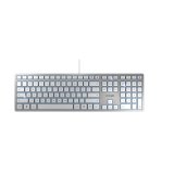 CHERRY KC 6000 Slim clavier Universel USB Anglais américain Argent, Blanc