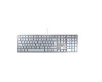 CHERRY KC 6000 SLIM Clavier filaire, blanc/argent, USB, AZERTY - FR