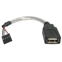 cable de 15cm adaptador extensor usb 20 a idc 4 pines - conector a placa base - hembra a hembra