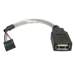 StarTech.com 6in USB 2.0 Cable - USB A Female to USB Motherboard 4 Pin Header F/F