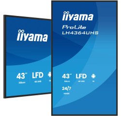 iiyama LH4364UHS-B1AG Écran d'affichage dynamique Écran plat de signalisation numérique 109,2 cm (43") LED Wifi 500 cd/m² 4K Ultra HD Noir Intégré dans le processeur Android 24/7