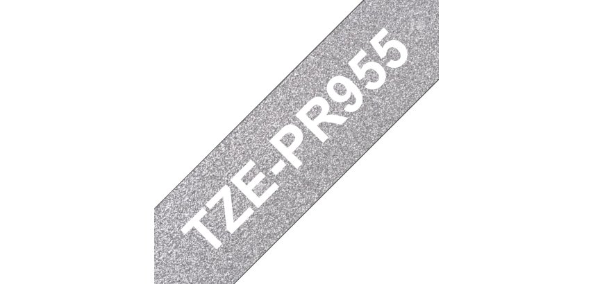 Brother TZE-PR955 nastro per etichettatrice Bianco su argento