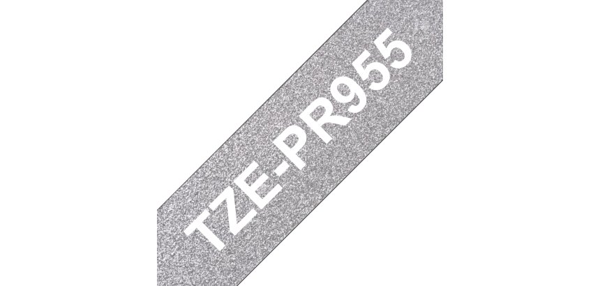 Brother TZE-PR955 label-making tape White on silver