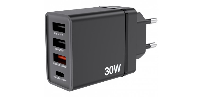 Verbatim USB-Wandladegerät mit 4 Anschlüssen 30 W - Schwarz