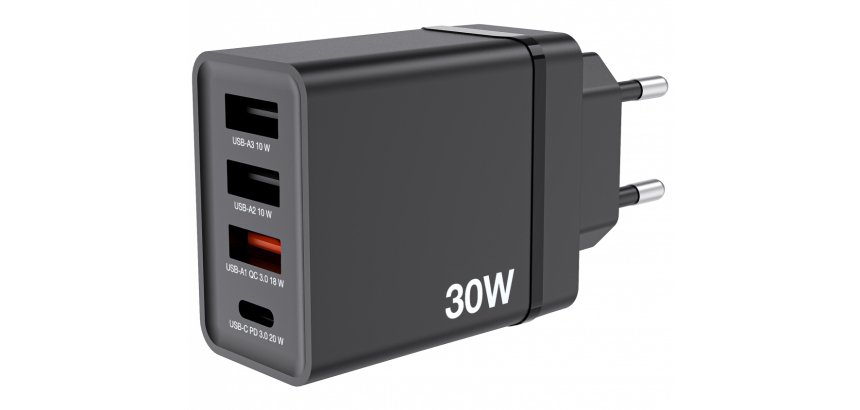 Verbatim Chargeur USB mural 4 ports 30 W - Noir
