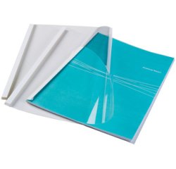 Couvertures de thermosoudure dos 4mm carton 200g Fellowes blanches - Paquet de 100