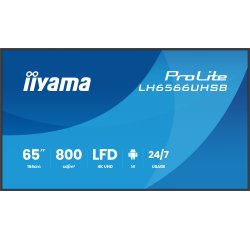 iiyama LH6566UHSB-B1AG Écran d'affichage dynamique Écran plat de signalisation numérique 165,1 cm (65") LCD Wifi 800 cd/m² 4K Ultra HD Noir Intégré dans le processeur Android 24/7