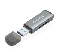 AISENS Lector De Tarjetas SD, Micro SD, MMC, Rs-MMC, MMC Micro, USB-A, Gris