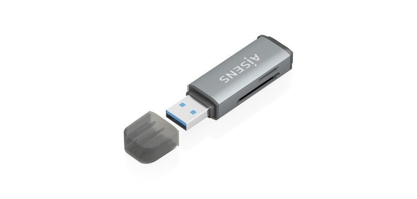 AISENS Lector De Tarjetas SD, Micro SD, MMC, Rs-MMC, MMC Micro, USB-A, Gris