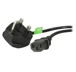 StarTech.com Cable de 1,8m de Alimentación de Ordenador, 18AWG, BS 1363 a C13, 10A 250V, Cable de Alimentación de Repuesto, Cable de TV/Monitor, Adaptador de Corriente para el Reino Unido