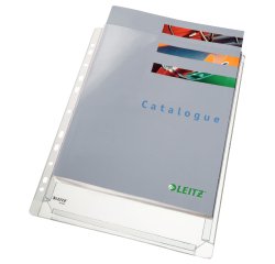 Pochettes perforées Leitz A4 à soufflet PVC grainé 17/100e - Boîte de 5