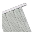 Bande planning nobo métal fiche indice 2 32 fentes adaptée carte t capacité 32 cartes format 66x6,4cm coloris gris