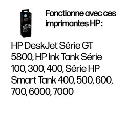 HP Bouteille d'encre noire GT53XL authentique (135 ml)