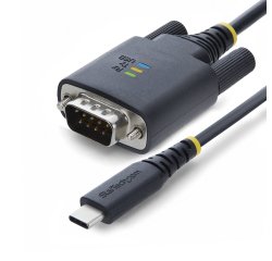 StarTech.com Câble Adaptateur USB-C vers Série de 2 m, Rétention COM, Puce FTDI, Type-C vers DB9 RS232 Mâle, Voyants d'État, Vis et Écrous DB9 Interchangeables