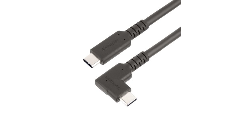 StarTech.com Câble USB-C de 1m, Coudé à Droite, USB 10Gbps, 100W (5A) Power Delivery, 8K 60Hz/4K 144Hz DP Alt Mode, Cordon USB C Robuste - Compatible Thunderbolt