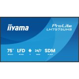 iiyama LH7575UHS-B2AG Écran d'affichage dynamique Écran plat de signalisation numérique 190,5 cm (75") LCD Wifi 500 cd/m² 4K Ultra HD Noir Intégré dans le processeur Android 11 24/7