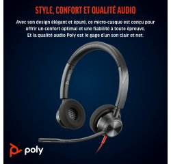 Casque micro filaire HP Poly Blackwire 3320 Teams