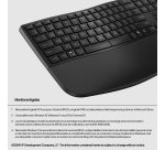 HP 680 Comfort Dual-Mode Keyboard clavier Maison RF sans fil + Bluetooth AZERTY Belge Noir