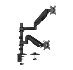 AISENS Soporte de Mesa Eco Contrapeso Giratorio e Inclinable Para Monitor/TV 9kg (3 Pivotes, 2 Brazos) de 17-32", Negro