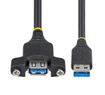 StarTech.com Cable de Montaje en Panel USB-A de 2m - Alargador USB Macho a Hembra - Cable Adaptador Extensor USB de 5Gbps