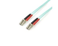 StarTech.com Câble Fibre Optique Multimode de 3m LC/UPC à LC/UPC OM3, Fibre Zipcord Full Duplex 50/125µm, Réseaux 100G, LOMMF/VCSEL, <0.3dB Faible Perte d'Insertion, Cordon Patch Fibre LSZH