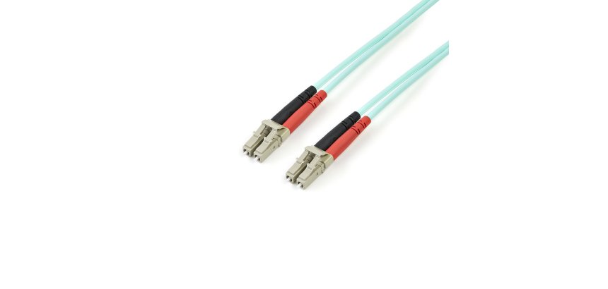 StarTech.com 3m (10ft) LC/UPC to LC/UPC OM4 Multimode Fiber Optic Cable, 50/125µm LOMMF/VCSEL Zipcord Fiber, 100G, Low Insertion Loss - LSZH Fiber Jumper Cord