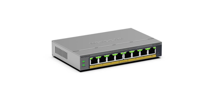 NETGEAR GS108EPP Non-géré Gigabit Ethernet (10/100/1000) Connexion Ethernet, supportant l'alimentation via ce port (PoE) Montage sur le bureau ou sur le mur Gris