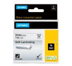 DYMO Rhino étiquettes industrielles auto-laminées | 24 mm x 5,5 m | impression en noir sur fond blanc