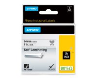 DYMO Rhino étiquettes industrielles auto-laminées | 24 mm x 5,5 m | impression en noir sur fond blanc