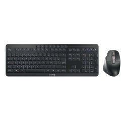 CHERRY Stream desktop ultimate clavier Souris incluse maison/bureau USB + RF Wireless + Bluetooth AZERTY Français Noir