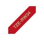 Brother TZE-RW34 nastro per etichettatrice Oro su rosso