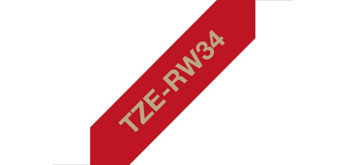 Brother TZE-RW34 nastro per etichettatrice Oro su rosso