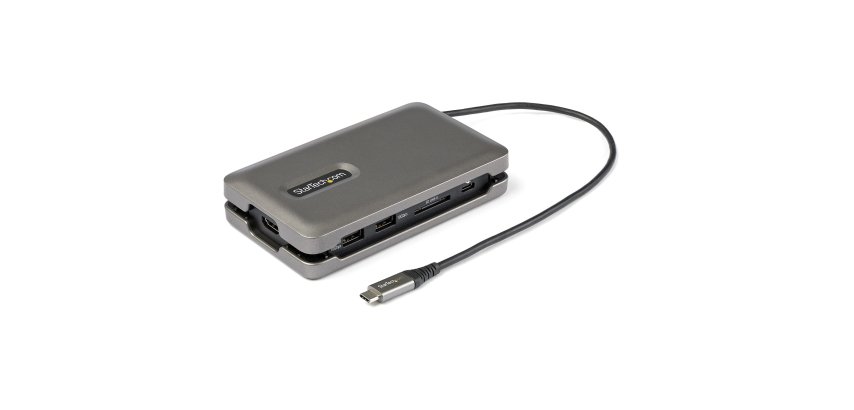 StarTech.com Adaptador Multipuertos USB-C - USB Tipo C a HDMI 2.0 4K a 60Hz - Hub Ladrón USB de 2 Puertos de 10Gbps - con PD de Paso de 100W - GbE - SD/MicroSD - Mini Docking Station
