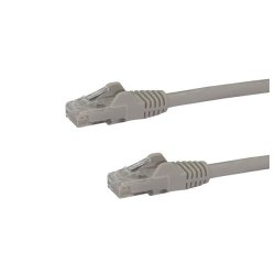 StarTech.com 10m CAT6 Ethernet Cable - Grey CAT 6 Gigabit Ethernet Wire -650MHz 100W PoE RJ45 UTP Network/Patch Cord Snagless w/Strain Relief Fluke Tested/Wiring is UL Certified/TIA