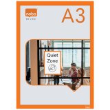 Porte-affiche nobo magnetique autocollant a3 cadre coloris  orange