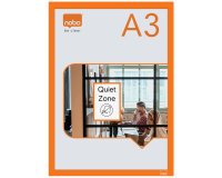 Porte-affiche nobo magnetique autocollant a3 cadre coloris  orange