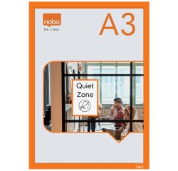 Porte-affiche nobo magnetique autocollant a3 cadre coloris  orange